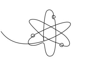 Wissenschaft Atom Molekül Bildung Linie Kunst vektor