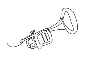 trumpet vind musikalisk instrument objekt linje minimalistisk konst vektor