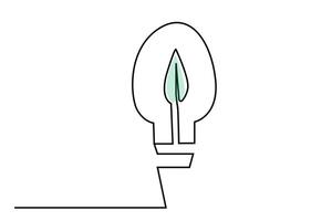 Lampe Birne Pflanze sauber Welt sauber Energie Null Kohlenstoff Leben Linie Kunst vektor