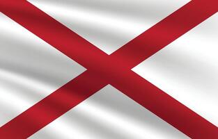 Alabama Zustand Flagge Illustration. Alabama Flagge. winken Alabama Zustand Flagge. vektor