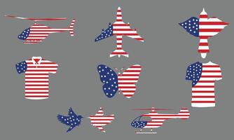 USA Flagge Sammlung. vektor