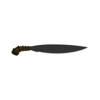 barong machete platt design illustration isolerat på vit bakgrund. machete, infanteri kukri blad platt Färg. korsade militär knivar vektor