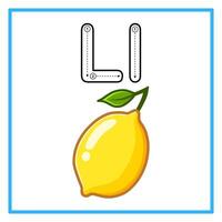spårande alfabet färsk citron- frukt illustration vektor