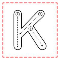 Alphabet Rückverfolgung k Illustration vektor