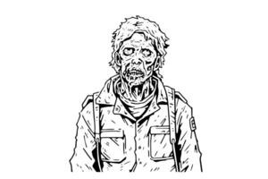 Grusel von Gehen tot Jahrgang Illustration von Zombie Apokalypse. vektor