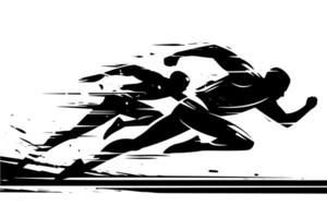 Läufer Logo abstrakt Athlet Silhouette Illustration. Sport, Marathon- Konzept. vektor