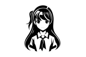 japanisch Manga Mädchen Anime Charakter Design. Comic Kunst. vektor