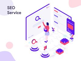 SEO Service Isometric Illustration. Modernt plattdesign stil för webbplats och mobil website.Vector illustration vektor