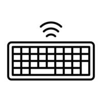linjeikon för trådlöst tangentbord vektor