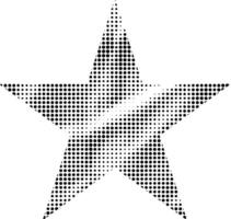 grunge halvton texturerad stjärna collage papper skära ut ikon vektor