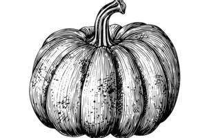 Jahrgang Kürbis skizzieren handgemalt Halloween Illustration mit retro Flair. vektor