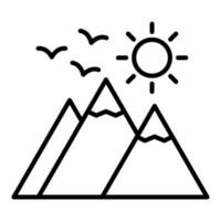 Berge Liniensymbol vektor