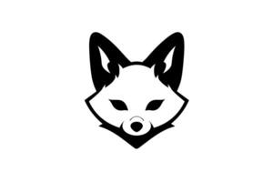 Fuchs Kopf oder Gesicht Hand gezeichnet Tinte Silhouette. Logo, Emblem oder Maskottchen Illustration Design. vektor