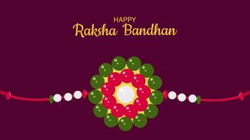 glücklich Raksha Bandhan indisch Festival Rakhi Banner. Rakha auf dunkel lila Hintergrund. Gruß Karte Einladung Design Netz Design. Illustration. vektor