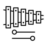 xylofon linje ikon vektor