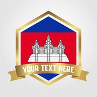golden Luxus Kambodscha Etikette Illustration vektor