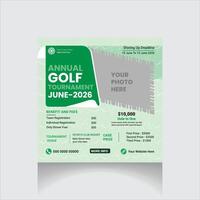 golf turnering social media posta layout vektor