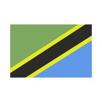 tanzania flagga på vit bakgrund vektor