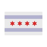 Chicago Illinois Flagge auf Weiß Hintergrund vektor