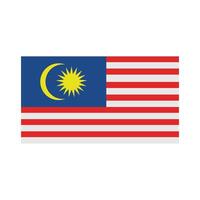 malaysia flagga på vit bakgrund vektor