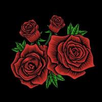Abbildung Vektor Vintage Rose Blume