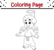süß Engel Färbung Buch Seite zum Erwachsene und Kinder vektor