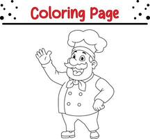 süß Koch winken Hand Färbung Buchseite. süß Färbung Buch zum Kinder vektor