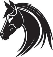 häst svart silhuett ikon på vit bakgrund. vektor