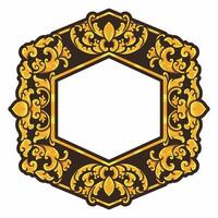 isoliert Grenzen oder Frames Ornament. Zier Elemente zum Ihre Entwürfe. schwarz und Gold Farben. Blumen- Carving Dekoration zum Postkarten oder Einladungen zum Sozial Medien. vektor