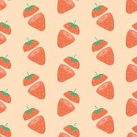 jordgubb sömlös mönster, jordgubb skiva vektor