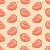 Erdbeere nahtlos Muster, Erdbeere Scheibe vektor