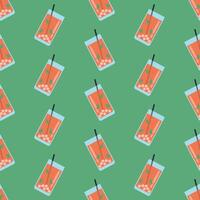 jordgubb sömlös mönster, jordgubb juice, smoothie vektor