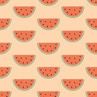 vattenmelon sömlös mönster, vattenmelon skiva vektor