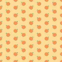 persika sömlös mönster med löv vektor
