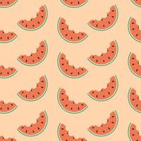 Wassermelone nahtlos Muster, Wassermelone Scheibe vektor