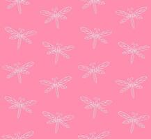 nahtlos Muster von skizzieren Libelle vektor