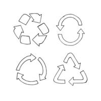 einstellen von Gekritzel skizzieren recyceln Symbol vektor