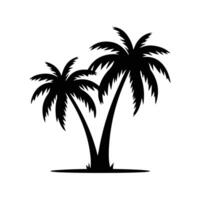 Palme Baum schwarz Silhouette isoliert Weiß Hintergrund Baum Symbol vektor