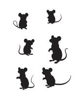 råtta silhuetter design vektor