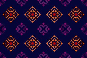 Pixel Muster ethnisch orientalisch traditionell. Design Stoff Muster Textil- afrikanisch indonesisch indisch nahtlos aztekisch Stil abstrakt Illustration vektor