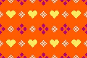 Pixel Muster ethnisch orientalisch traditionell Design Stoff Muster Textil- afrikanisch indonesisch indisch nahtlos aztekisch Stil abstrakt Illustration vektor