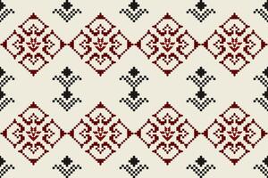 pixel mönster etnisk orientalisk traditionell. design tyg mönster textil- afrikansk indonesiska indisk sömlös aztec stil abstrakt illustration vektor