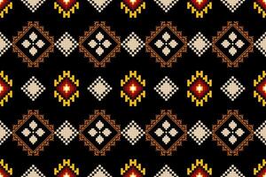 pixel mönster etnisk orientalisk traditionell. design tyg mönster textil- afrikansk indonesiska indisk sömlös aztec stil abstrakt illustration vektor