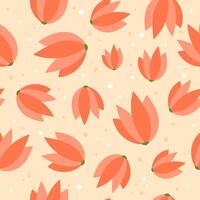 Blumen- Muster. süß Wiese Blumen nahtlos Hintergrund. wiederholen Illustration von Blumen- botanisch Elemente vektor