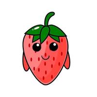 jordgubbsmaskot. jordgubbe seriefigur. vektor