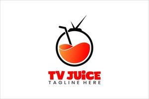 Saft Fernsehen modern eben einzigartig Logo Vorlage und minimalistisch Fernseher Saft Logo Vorlage Design vektor