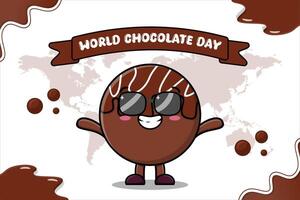 värld choklad dag firande affisch design vektor