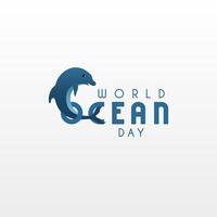 Welt Ozean Tag einfach Design, geeignet zum Gruß Karte, Poster, Banner vektor