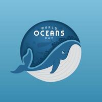 Welt Ozean Tag einfach Design, geeignet zum Gruß Karte, Poster, Banner vektor