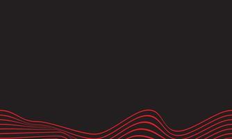 abstrakter Streifenhintergrund in Schwarz und Rot mit Wellenlinienmuster. vektor